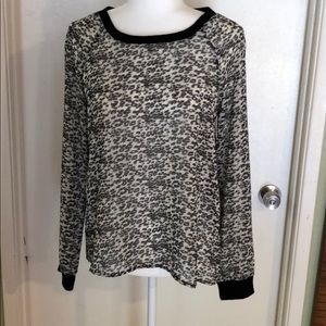 Pleione Sheer Leopard Blouse, size XS